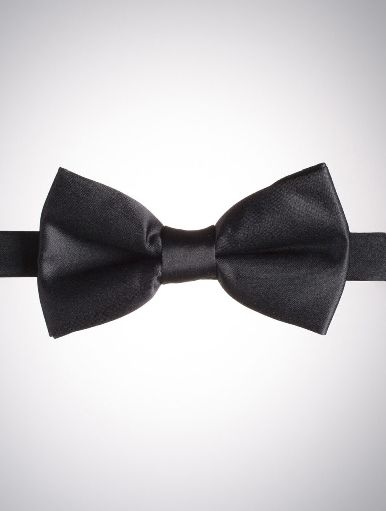 Adjustable black dickie bow – Paisley