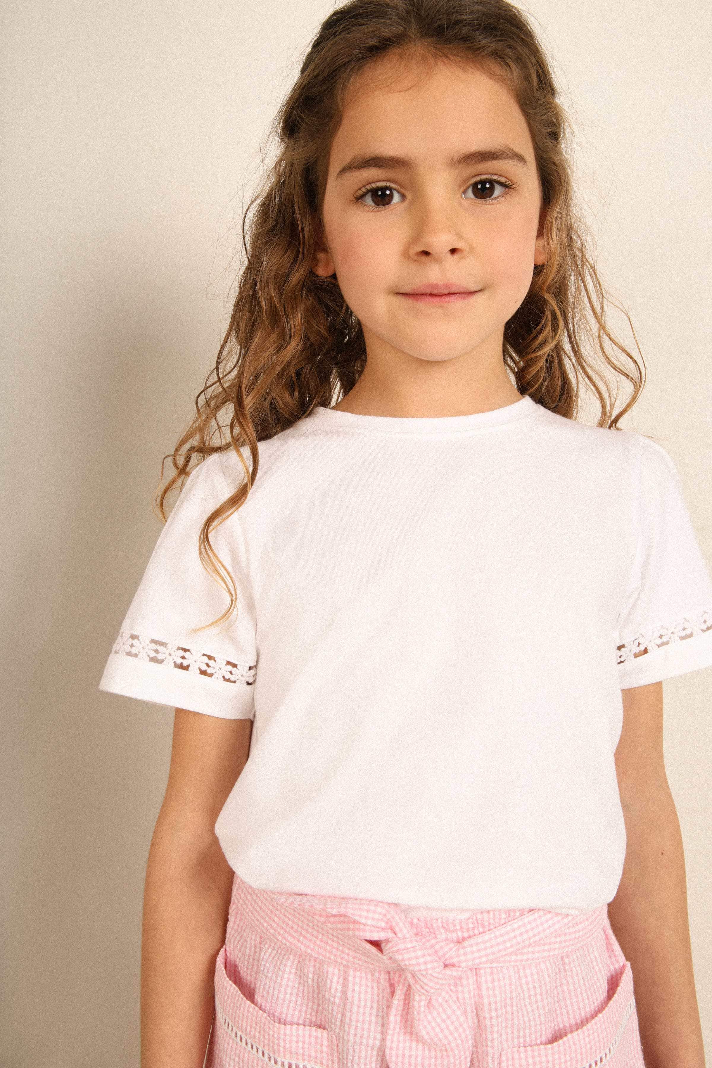 T-shirt lace bui WHITE