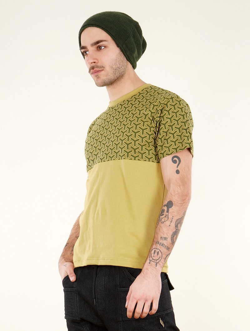 "Cubyto Kikko" short sleeves t-shirt, Anise yellow Size M
