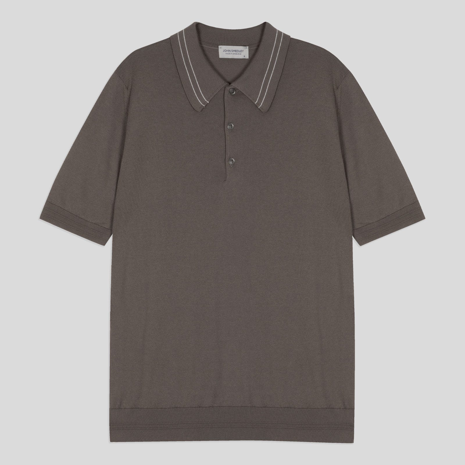 John Smedley - Men's - Otis Shirt Beige Musk, L - Sea Island Cotton Fashioned Collar Polo Shirt Beige Musk - L