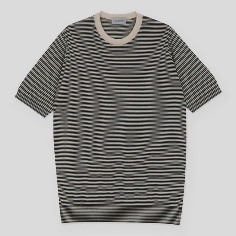 John Smedley – Men's – Wilbur T – Sea Island Cotton Round Neck T-Shirt Almond – XXL