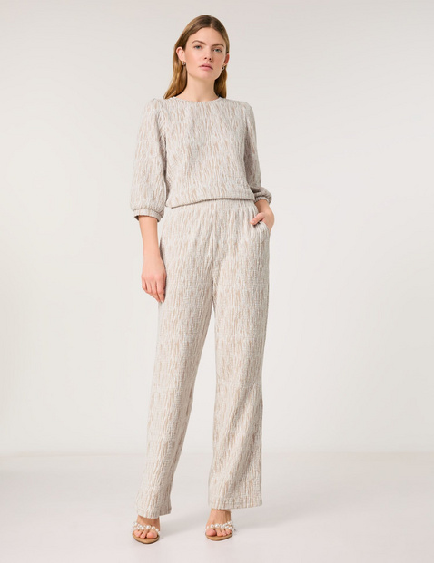 Comfortable slip-on trousers with jacquard pattern, 42