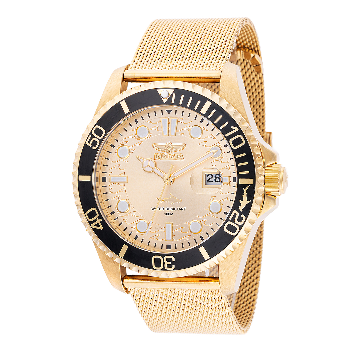 Invicta Pro Diver Curve Men's Watch - 43mm, Gold (47177)