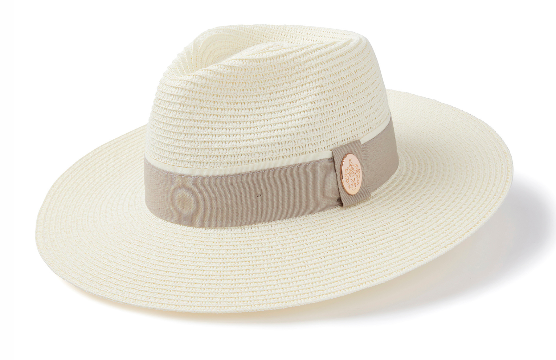 The Hemley Fedora in Cream with Pebble Ribbon