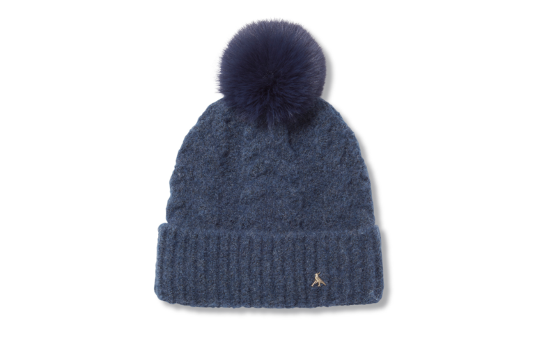 The Langham Pom Beanie in Airforce Blue