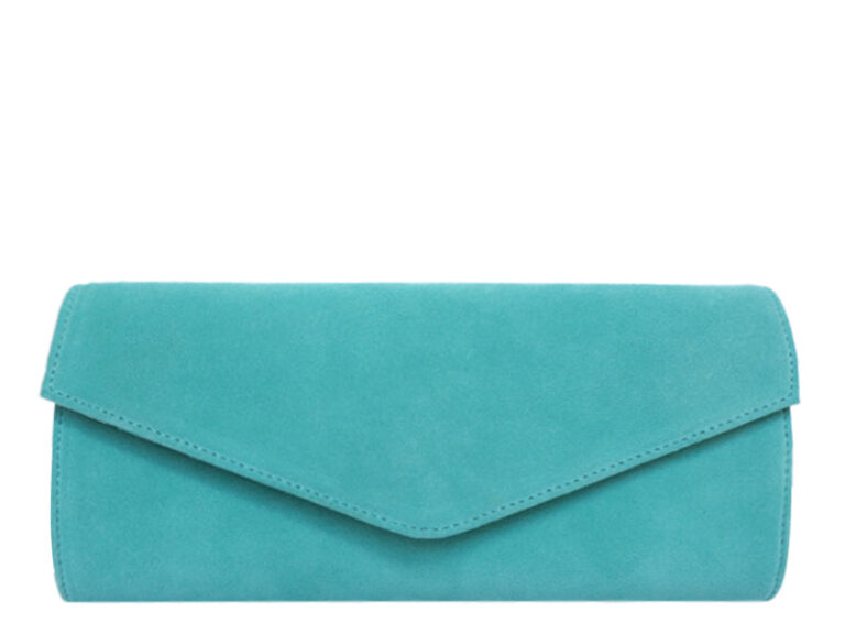 Clutch Handbag Suede – Turquoise