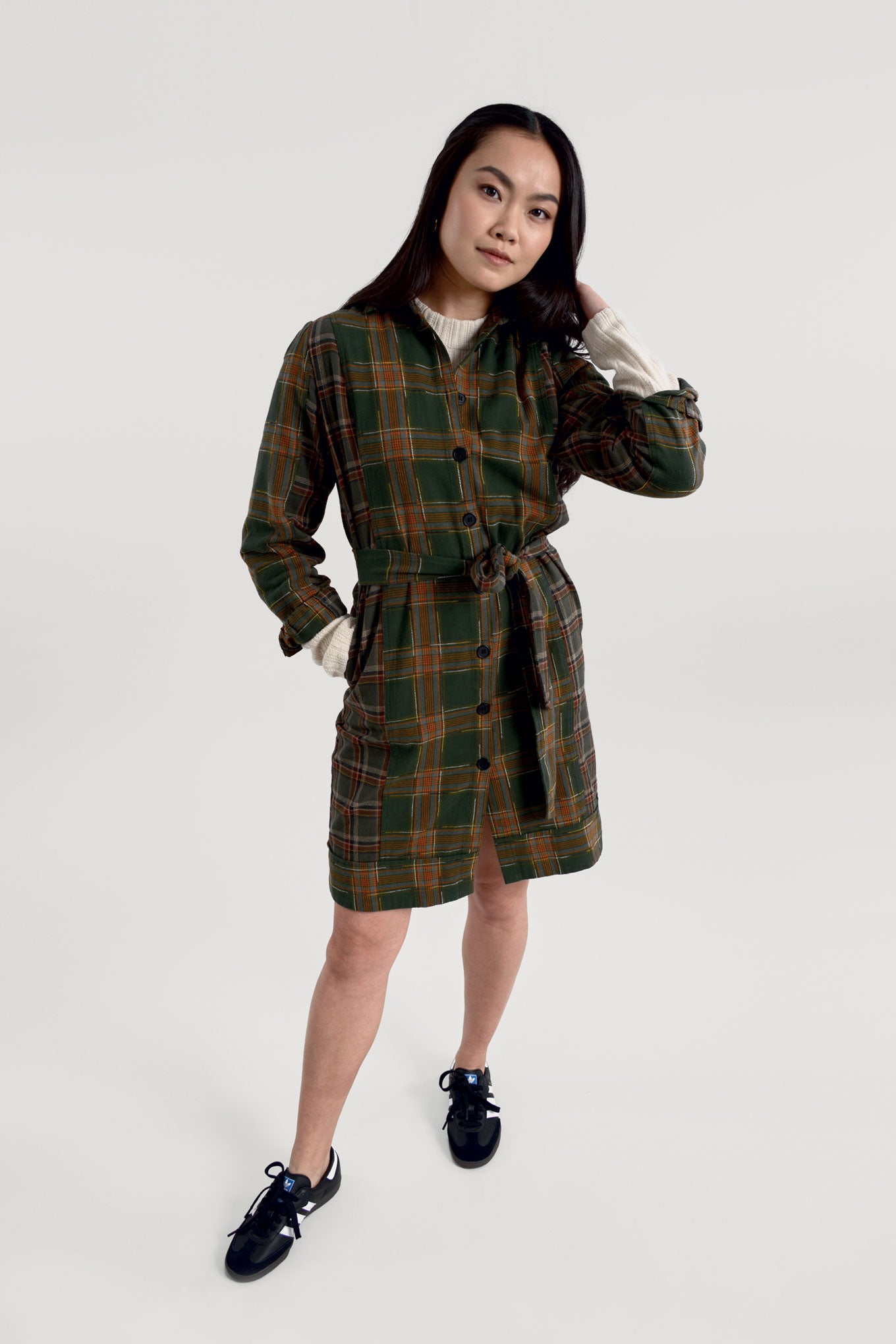 Hayden Organic Cotton Block Print Dress | Antique Wildflower Cream/Red/Green main image 1