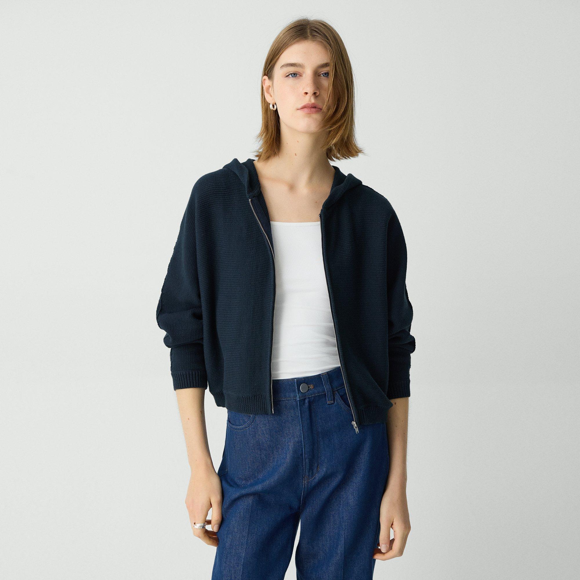 Zip-Up Hoodie in Rounded Cotton