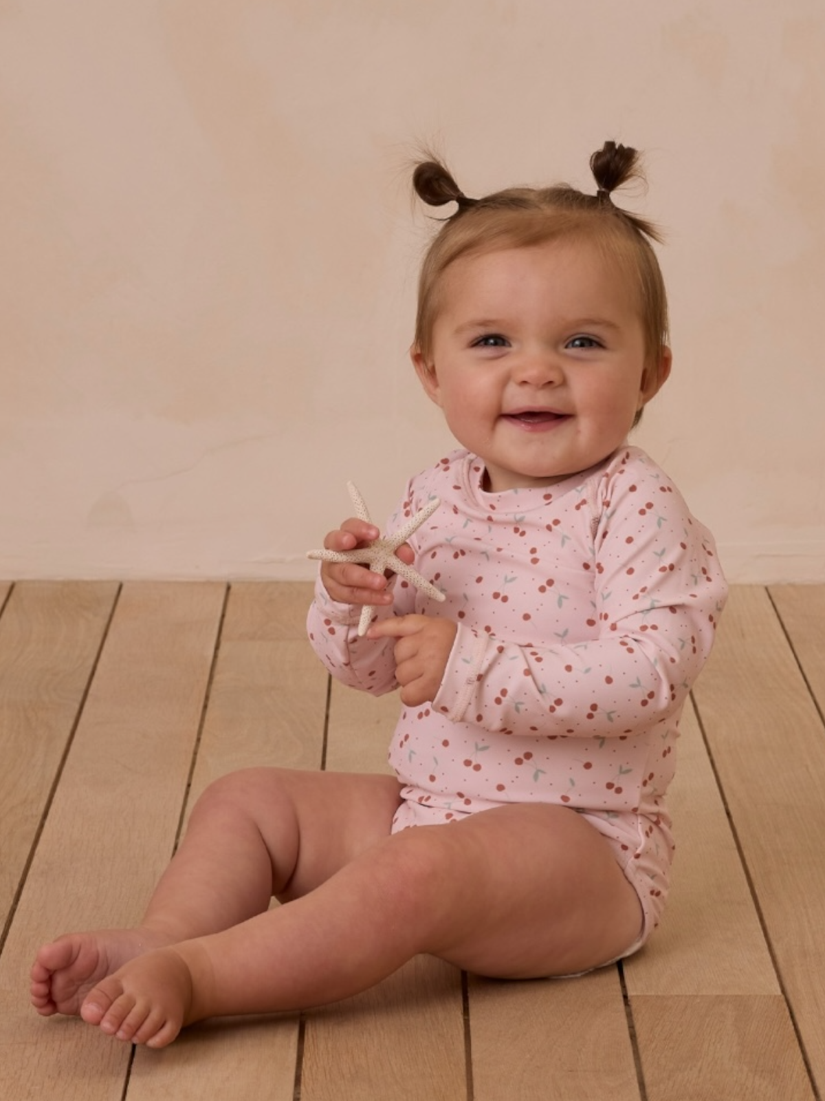 Rylee + Cru Delphine Rashguard One-Piece in Cherry Check main image 1
