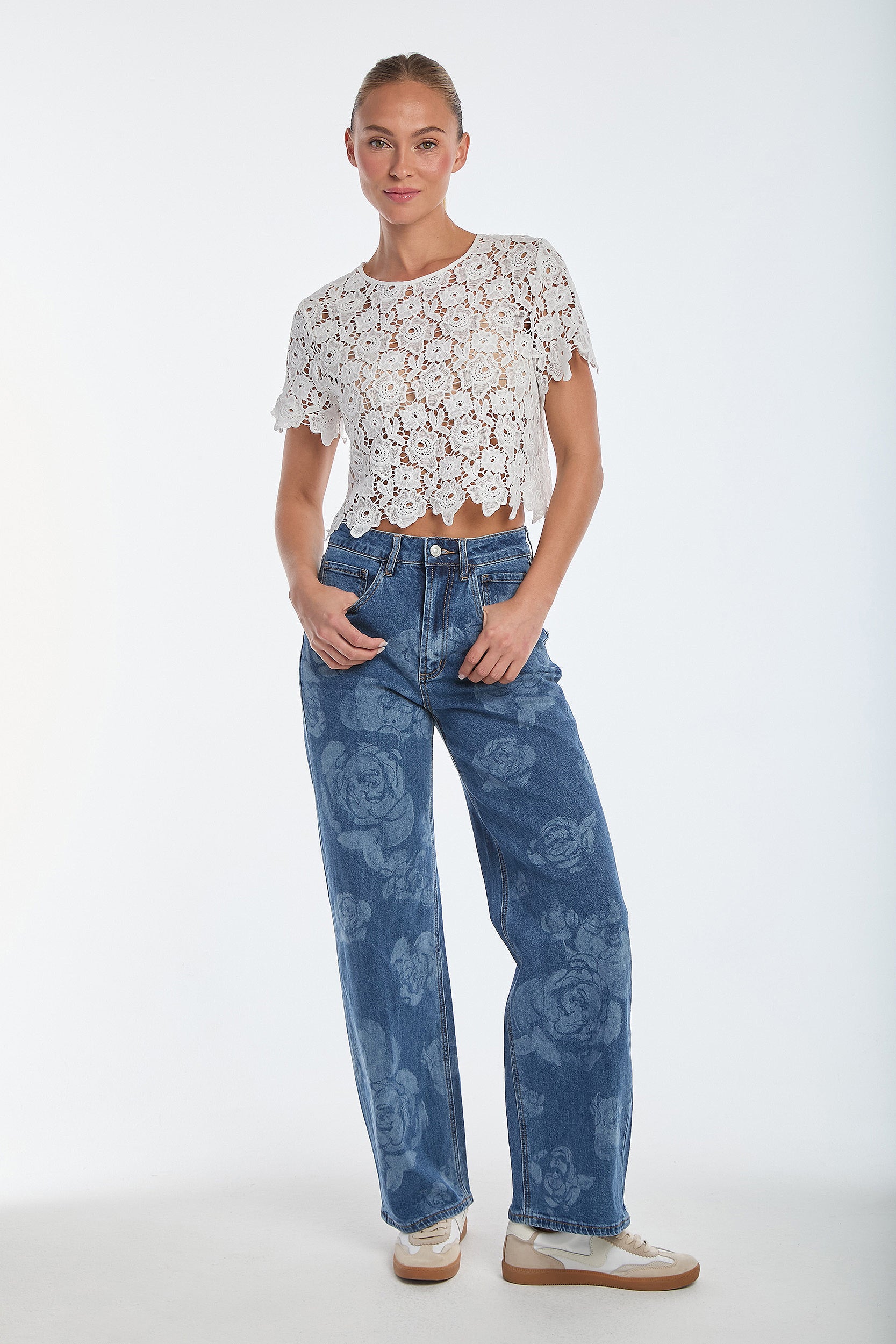 Sadie Lace T-Shirt - White