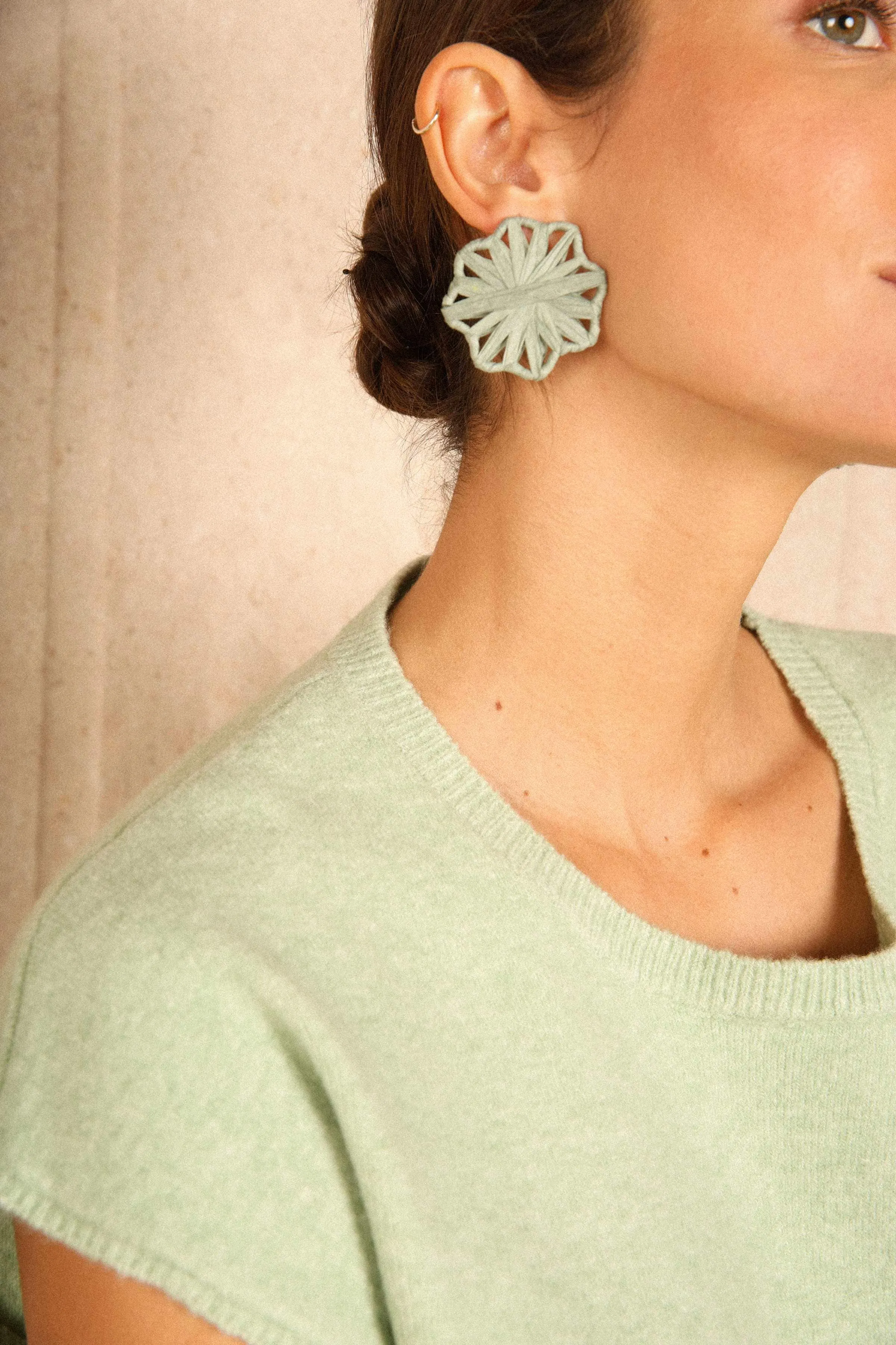 Earrings flowers GREEN