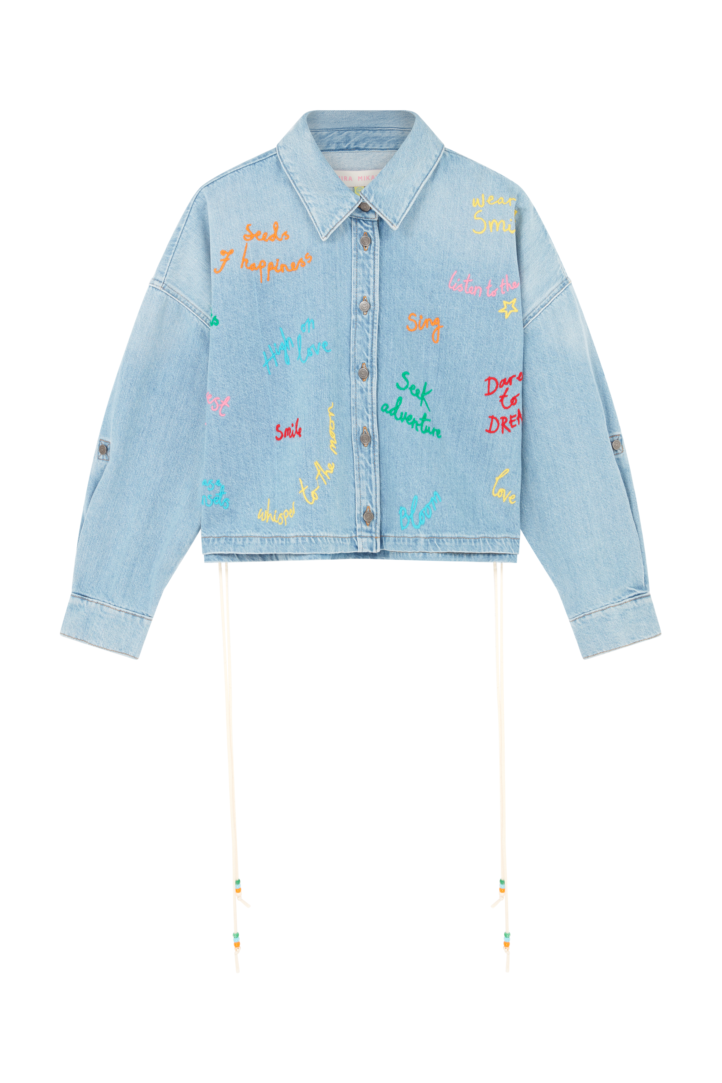Embroidered Word Bubble Hem Shirt
