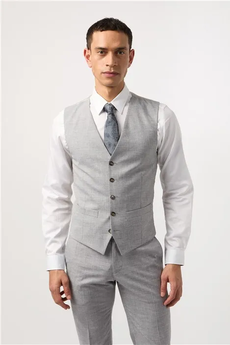 Antique Rogue Slim Fit Montrose Pale Grey Waistcoat