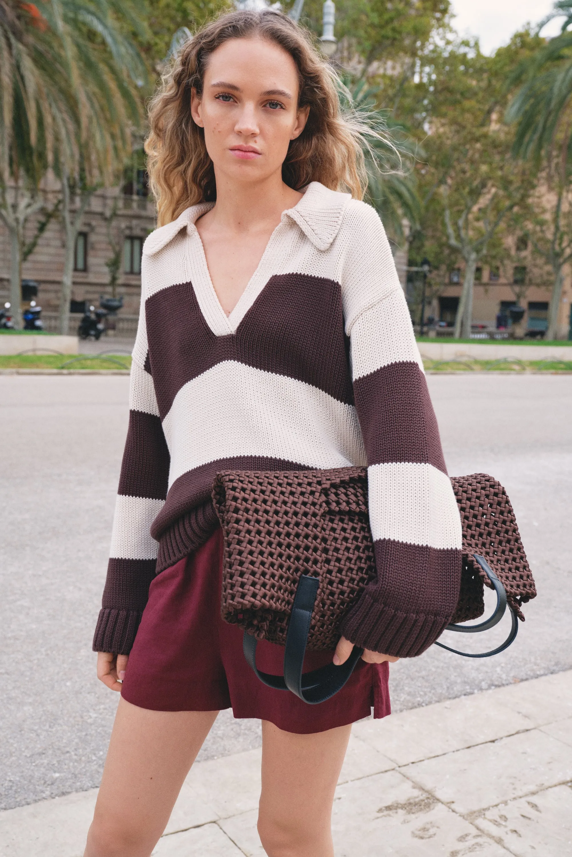 hush Knitted Cotton Striped Rugby Jumper