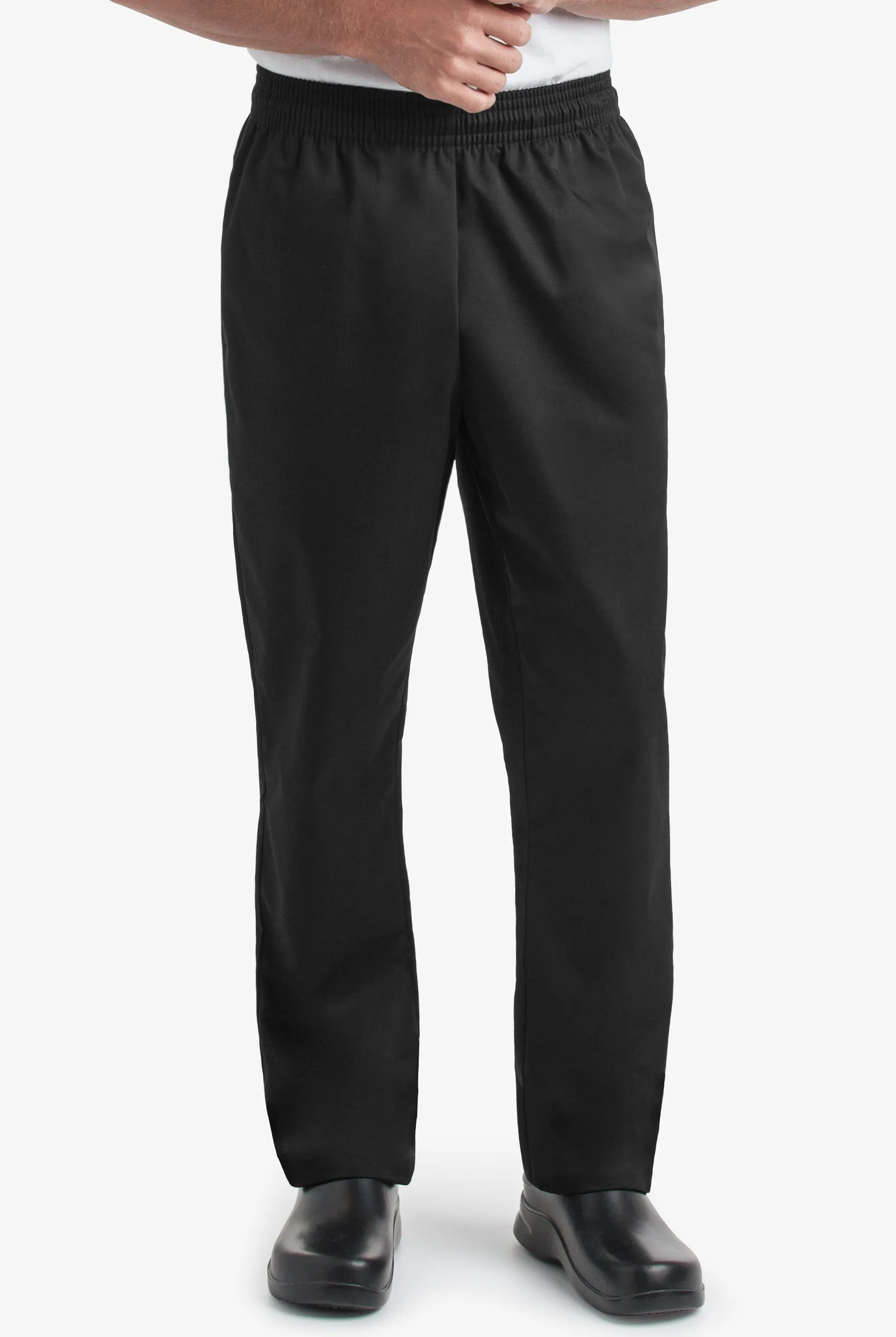 Men's Chef Pants | Chef Uniforms On The Line Men's 4-Pocket Baggy Chef Pants in Black | Size Large | Polyester/Cotton
