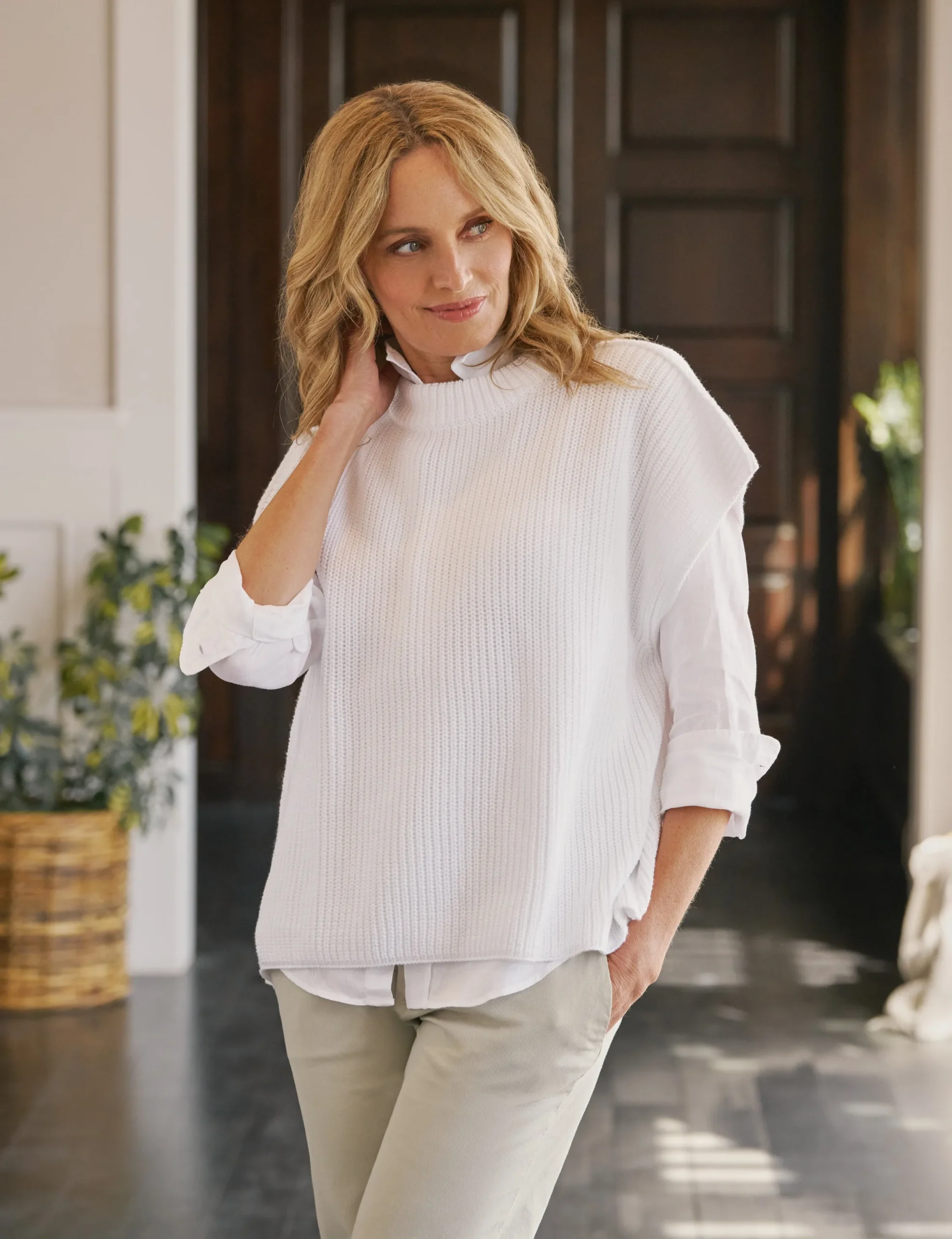 MONTECITO SWEATER Sandstone, Pure Italian Cotton main image 0