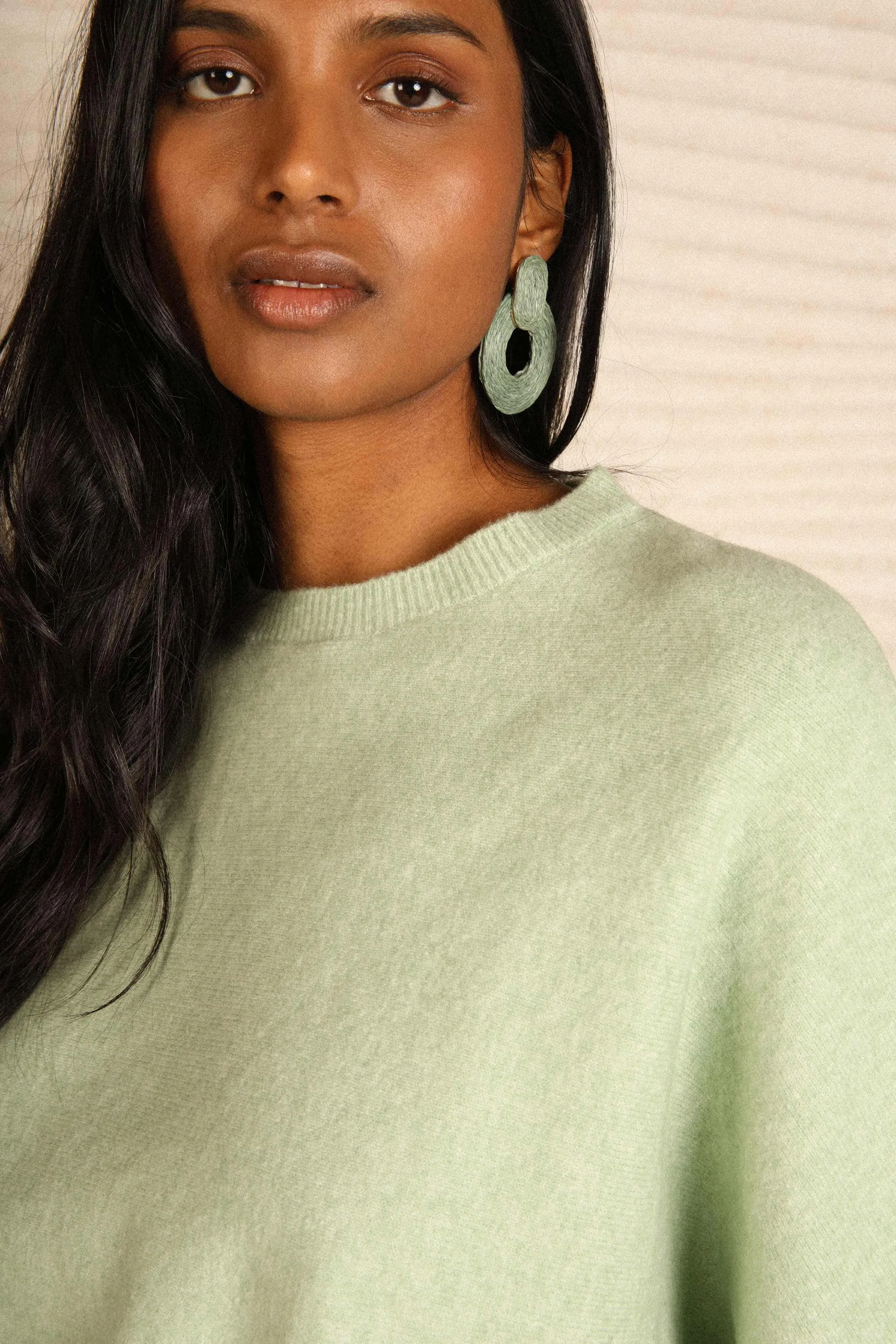 Graphical earrings GREEN