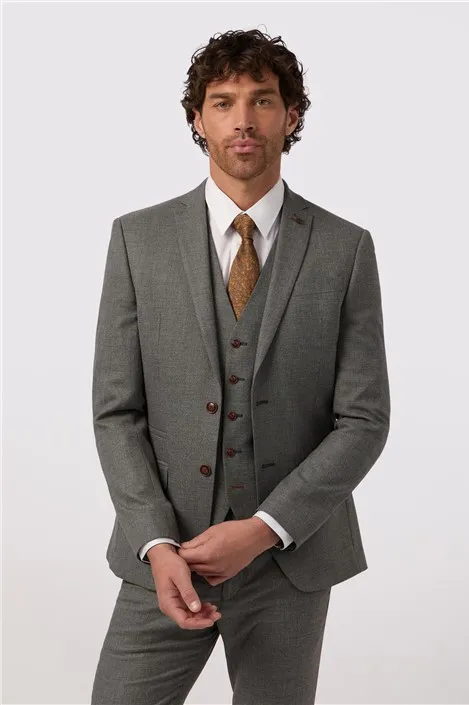 Antique Rogue Slim Fit Grey Texture Men's Suit Jacket
