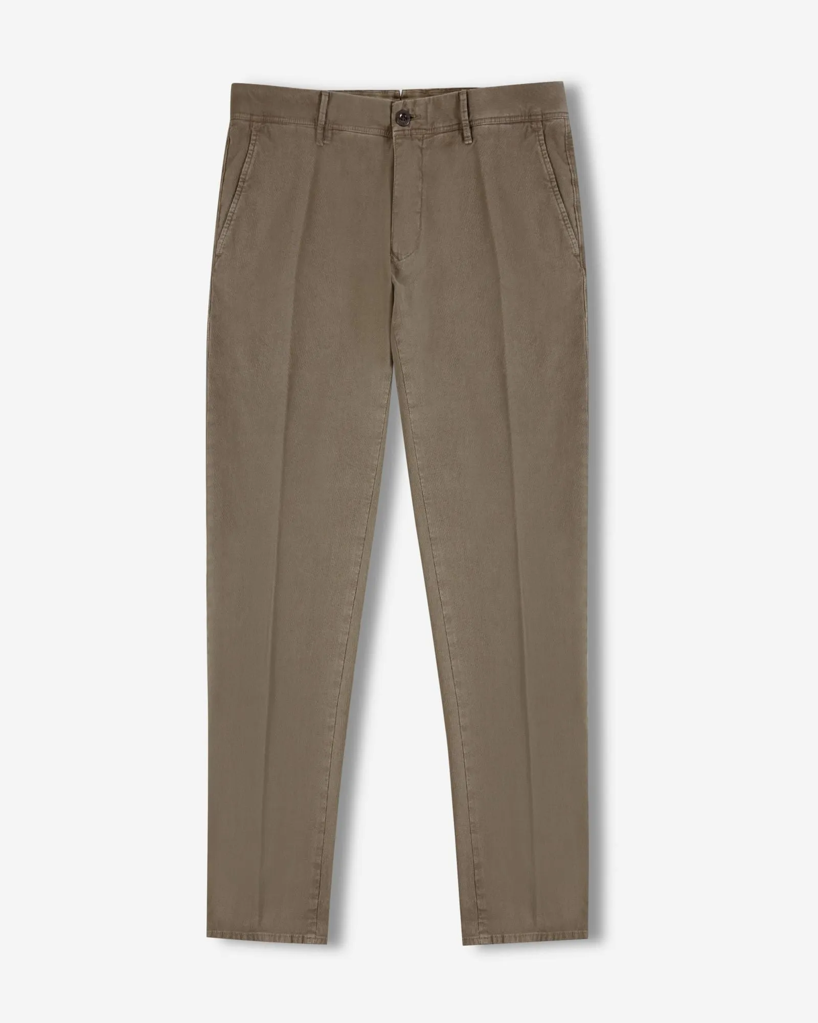 Slim-fit cotton twill trousers