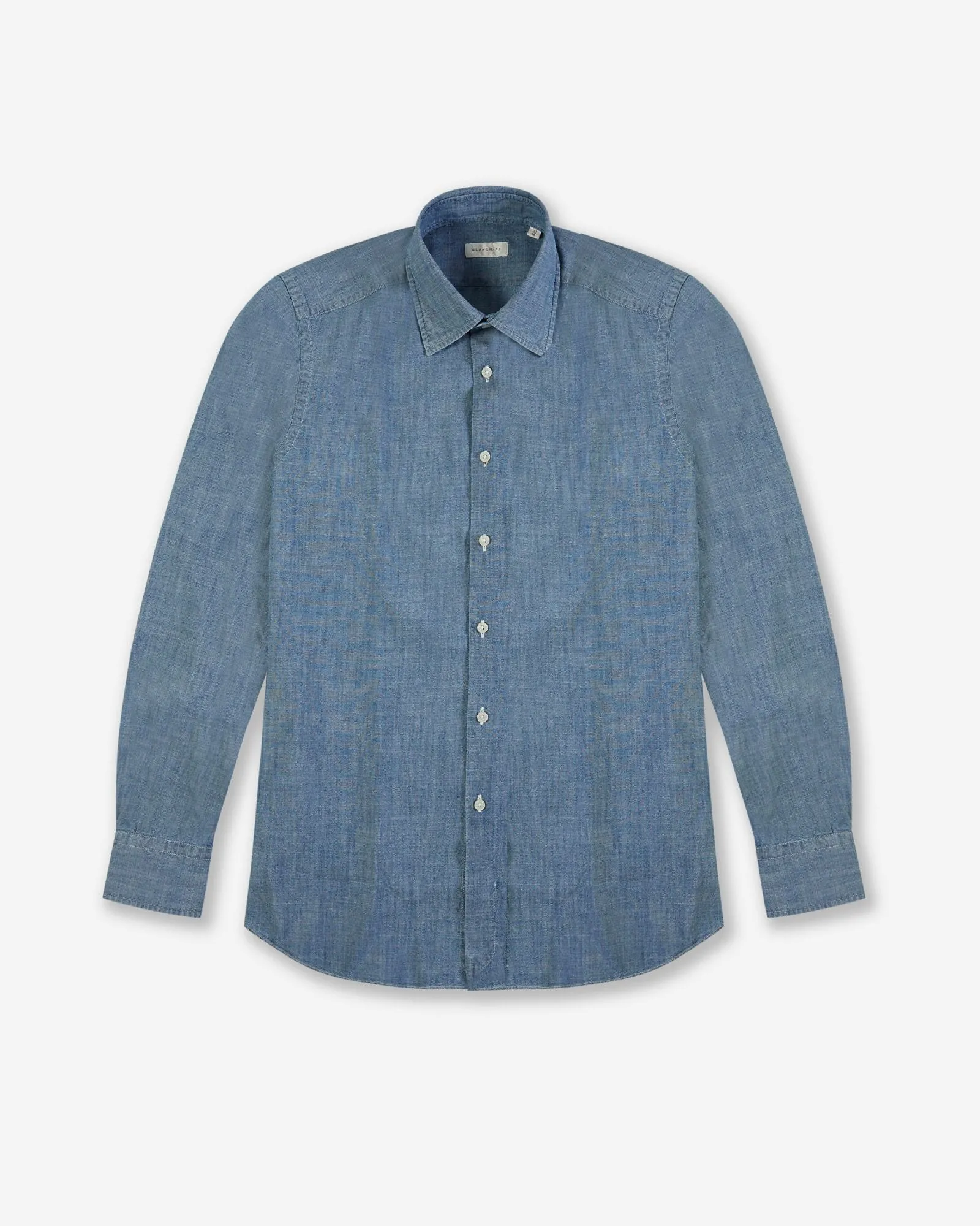 Slim-fit shirt in cotton chambray