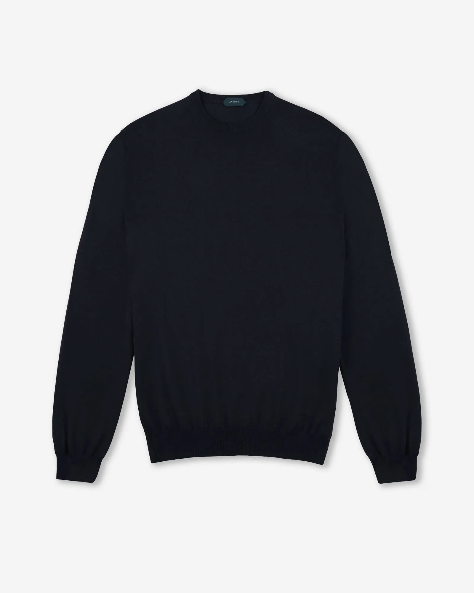 Slim-fit crew-neck sweater in certified Flexwool