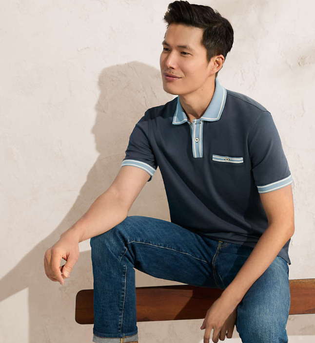 Men's Tipped Supima Polo Shirt With Pocket