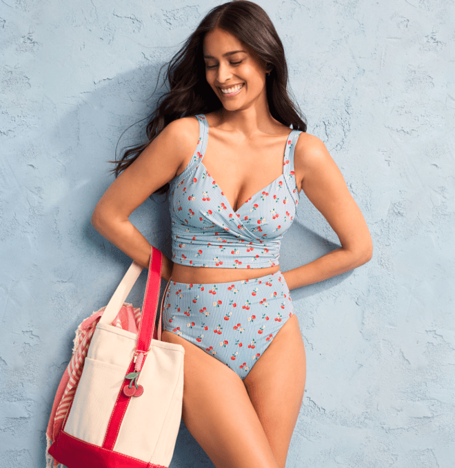 Women's V-Neck Wrap Tankini Top