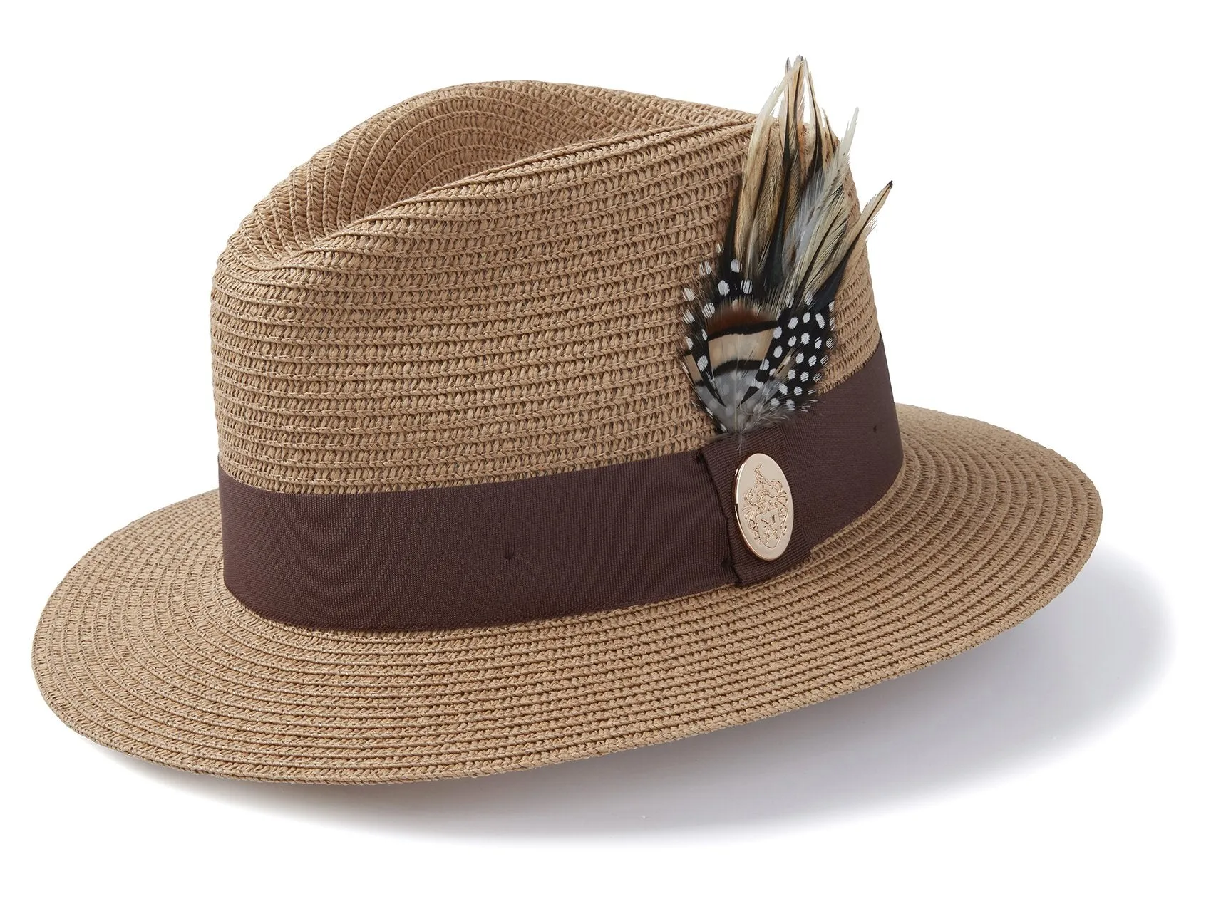 The Aldeburgh Fedora in Natural (Brown Ribbon)