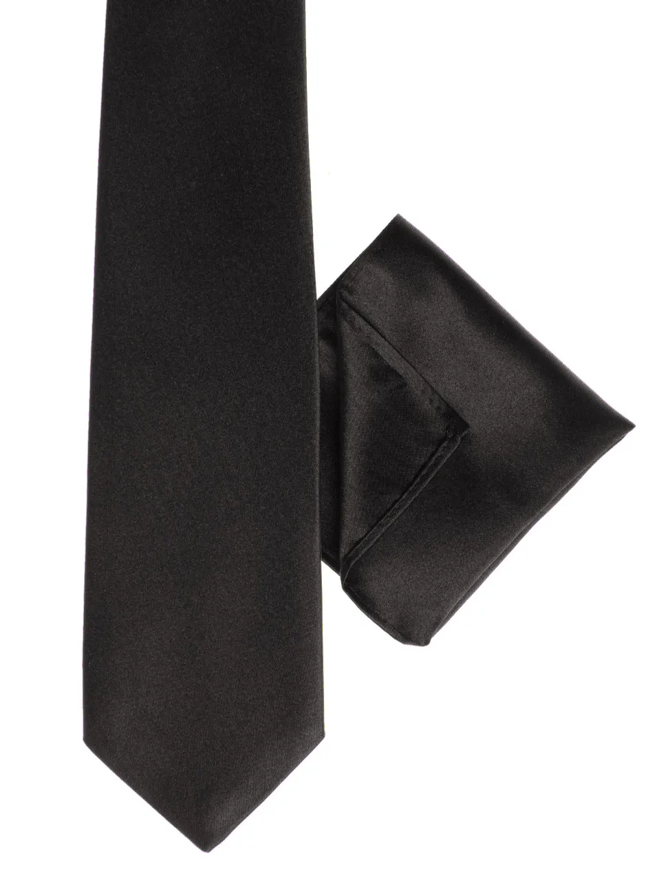 Black pocket handkerchief and tie set - Paisley