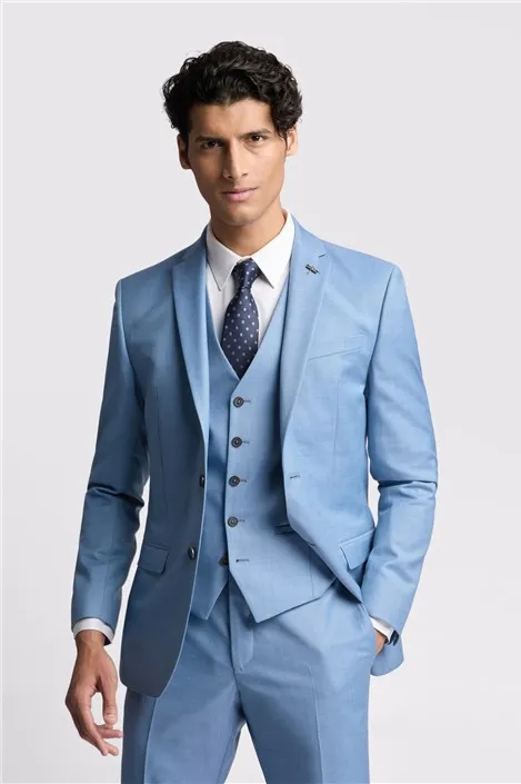 Ted Baker Slim Fit Tilson Blue Sharkskin Men's Suit Jacket