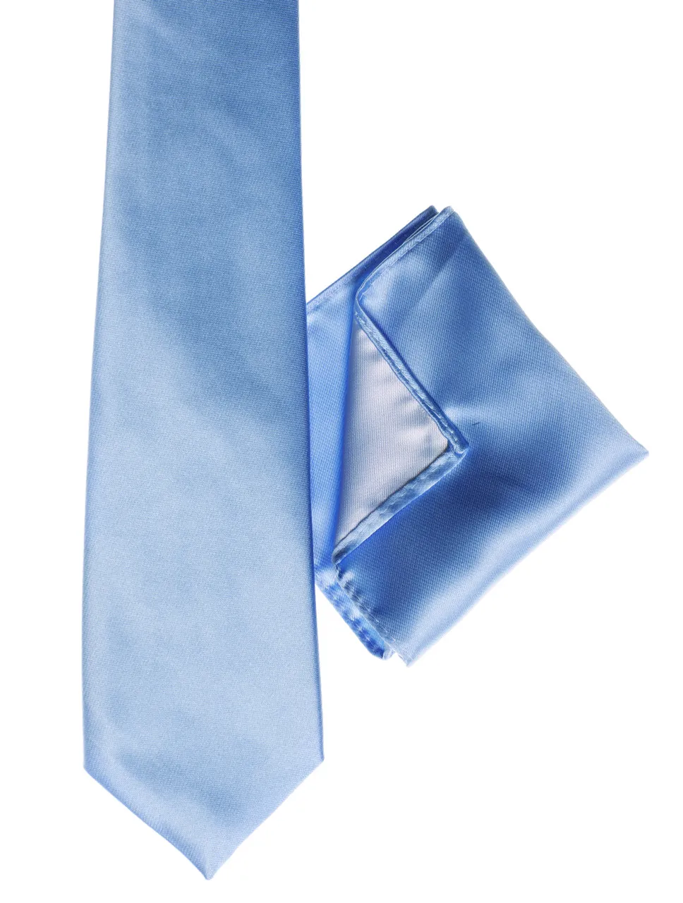 Sky blue pocket handkerchief and tie set - Paisley