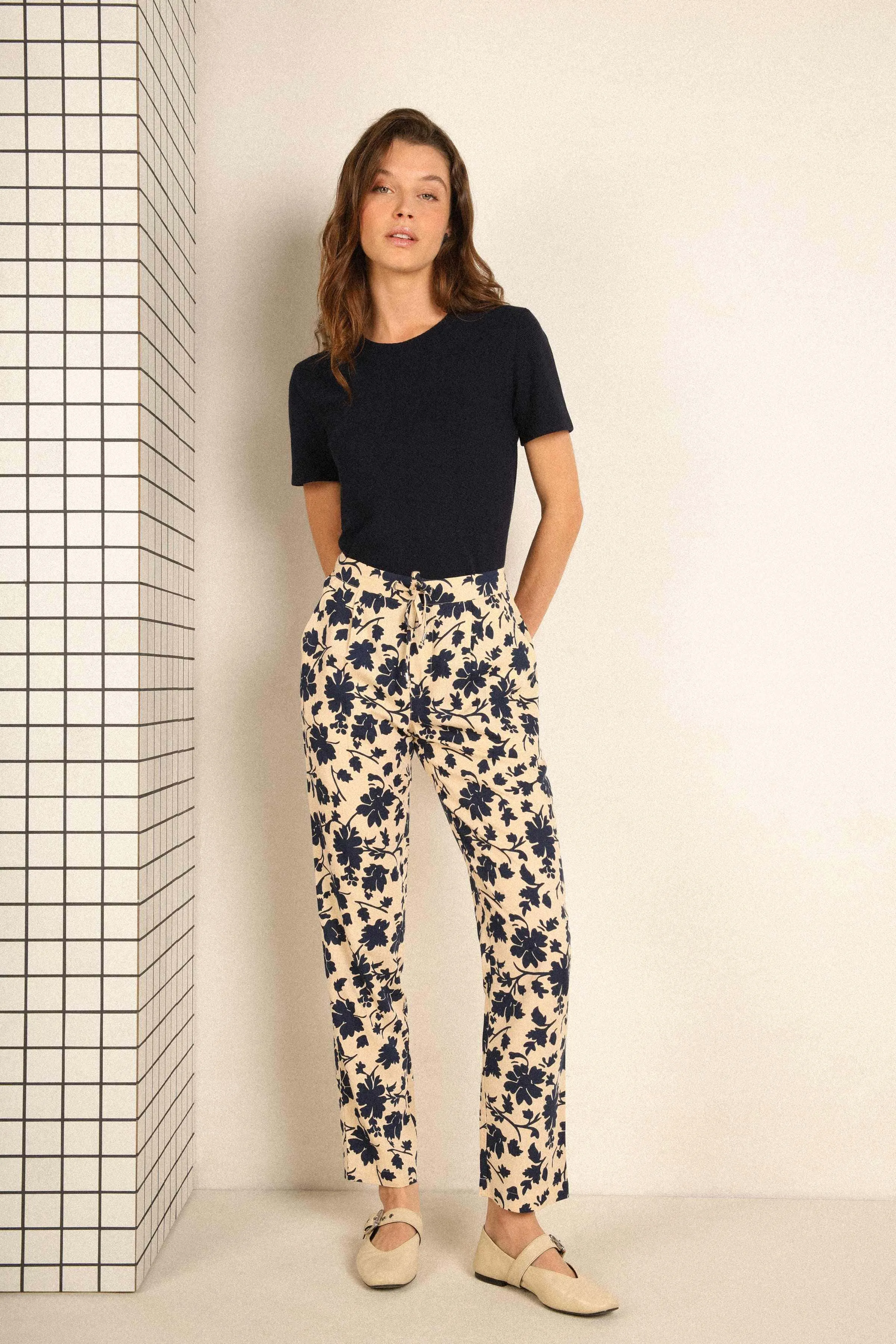 Supple pants bui BLUE DARK PRINT