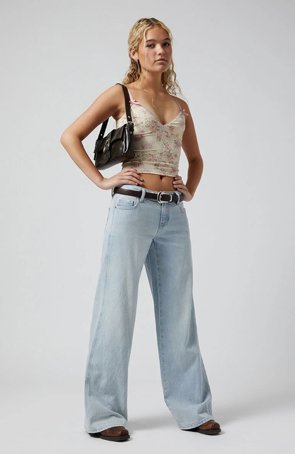 PacSun Casey Low Rise Baggy Jeans Light Indigo Wash