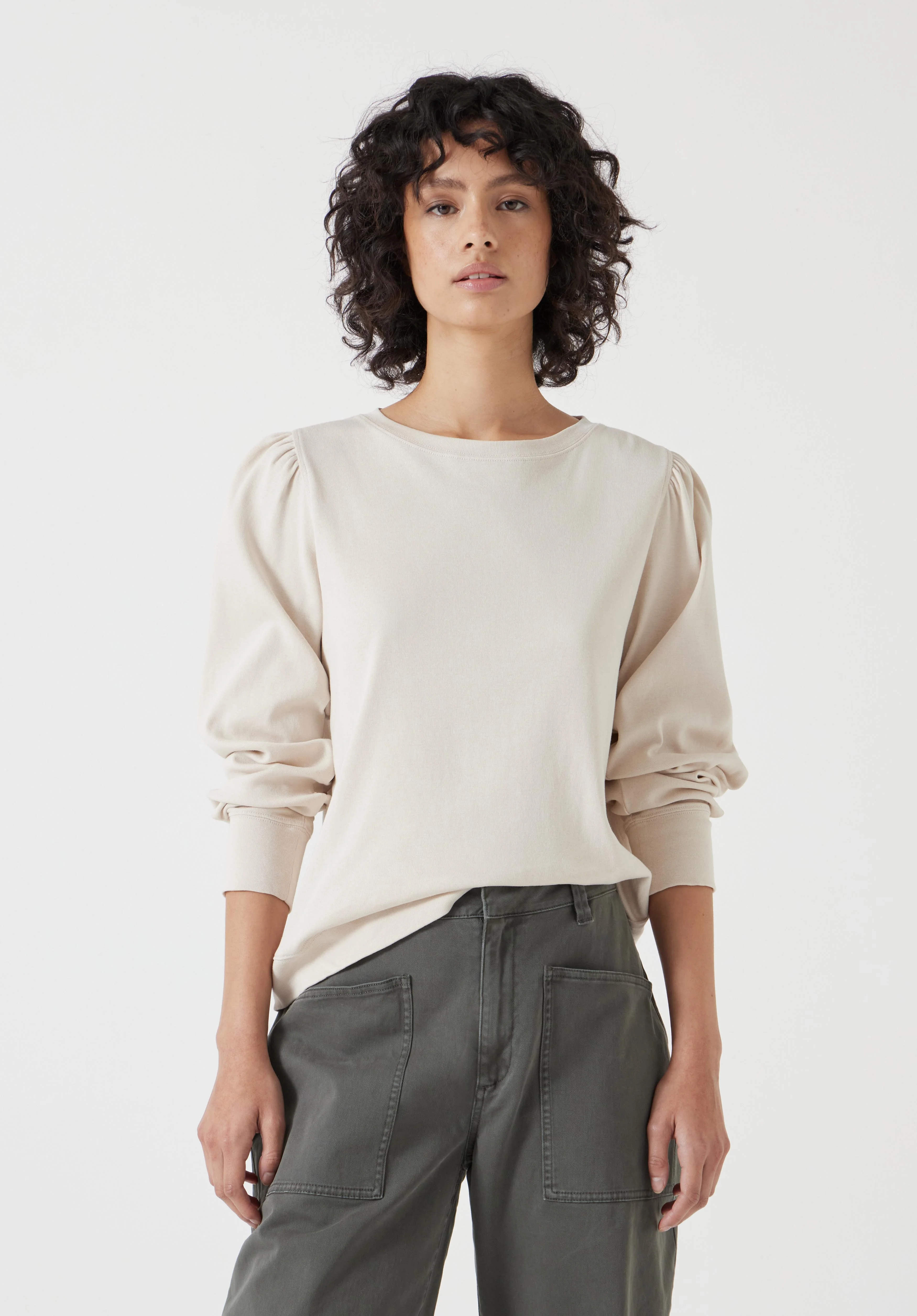 hush Emily Puff Sleeve Jersey Top