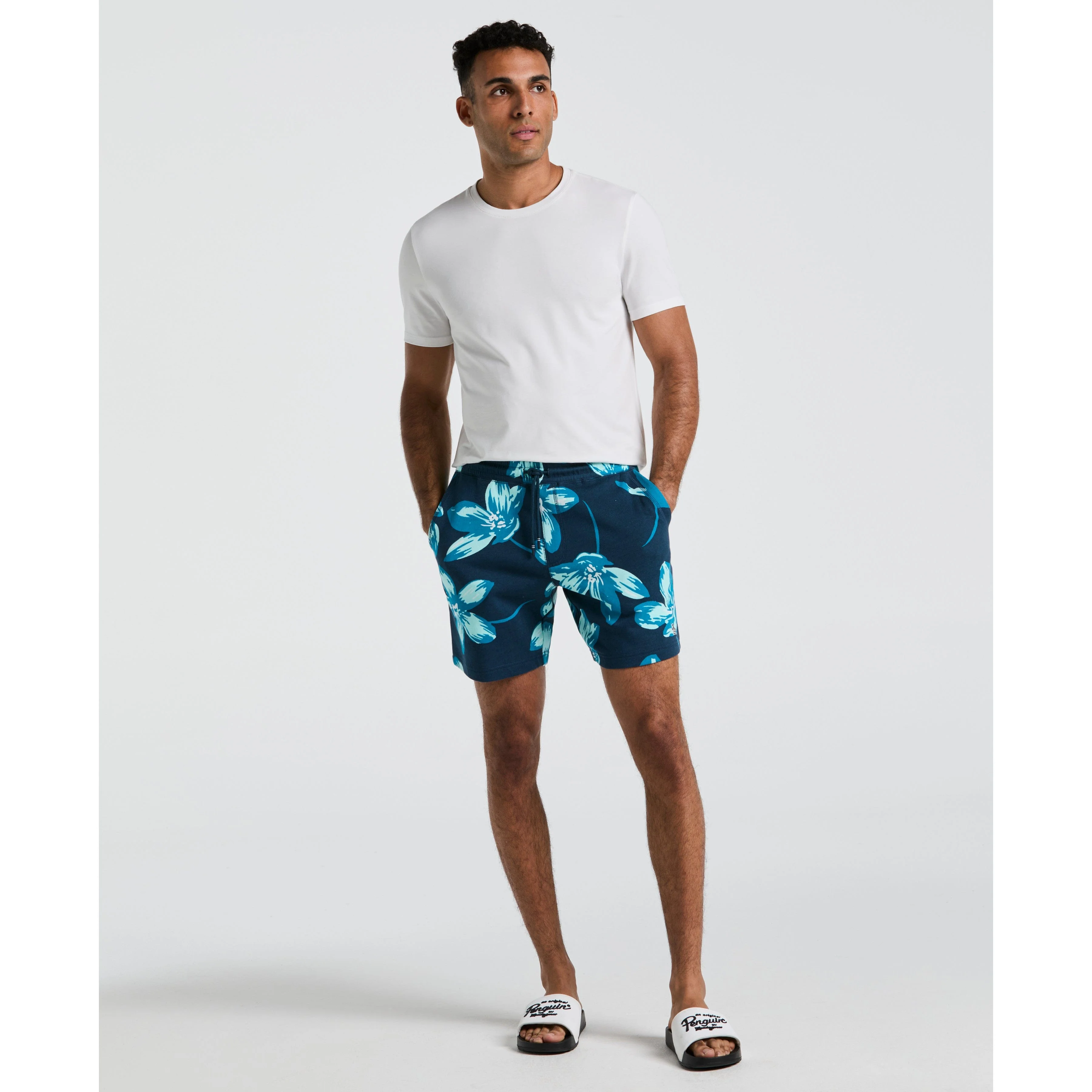 7" Floral Print French Terry Short