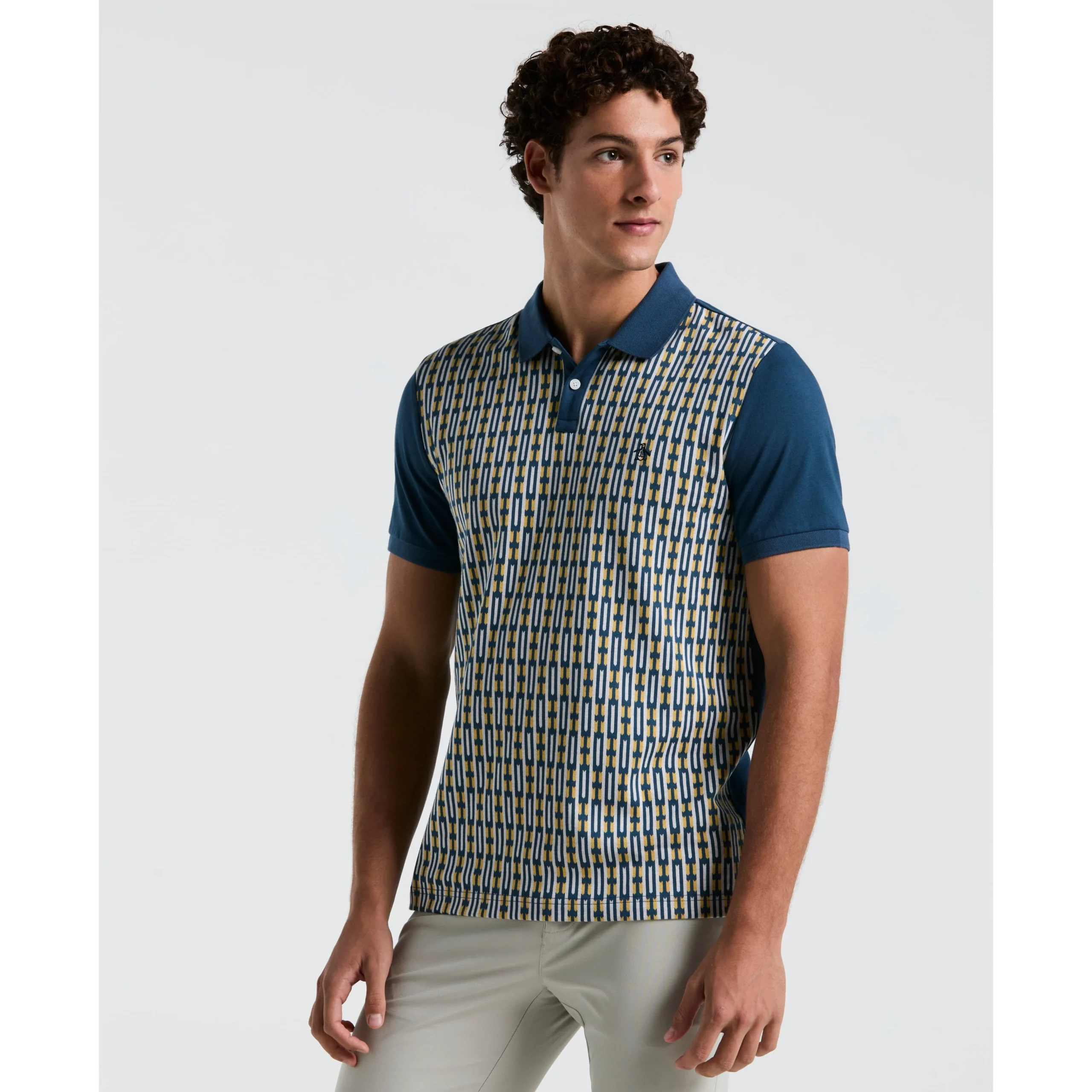 Geo Jacquard Front Polo