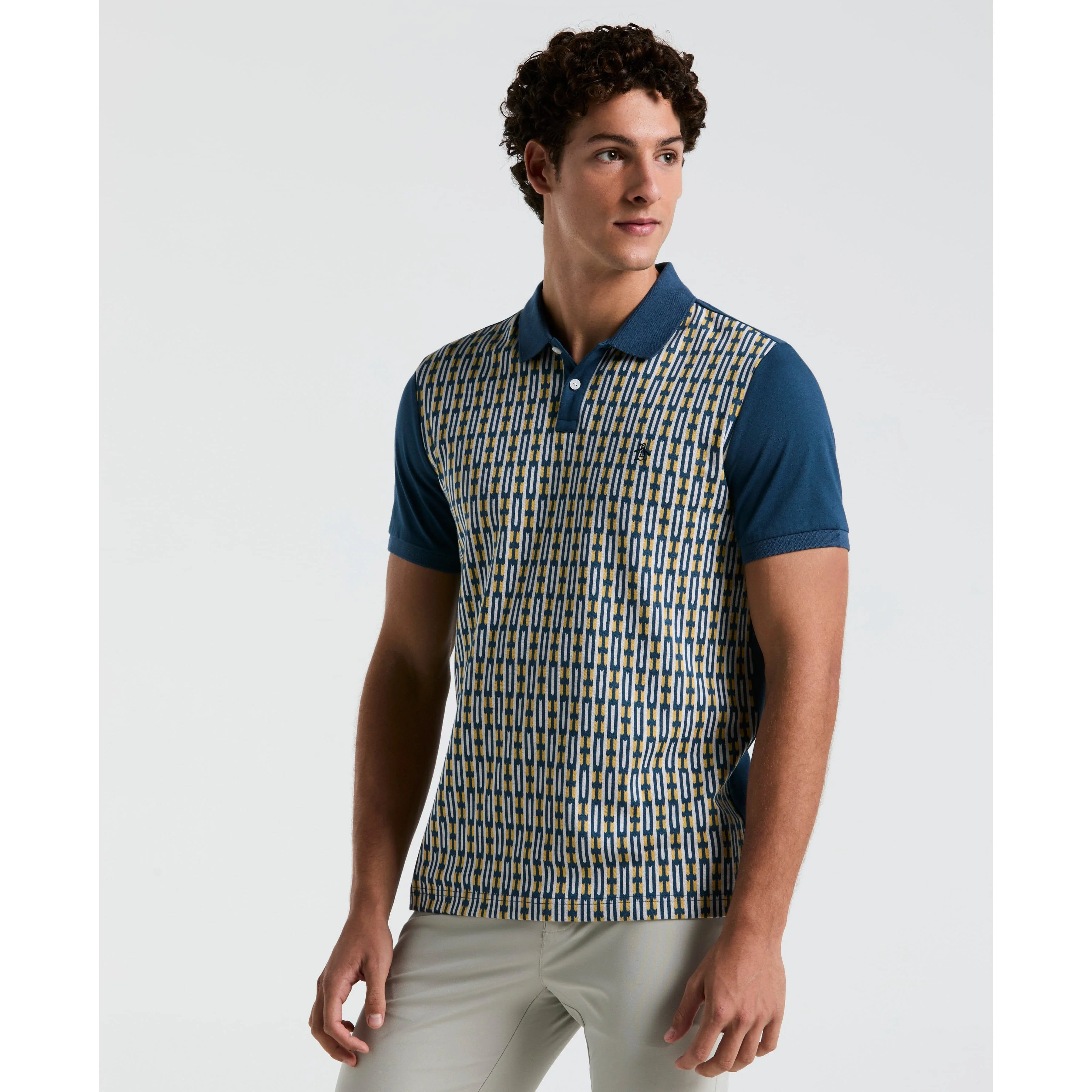 Geo Jacquard Front Polo