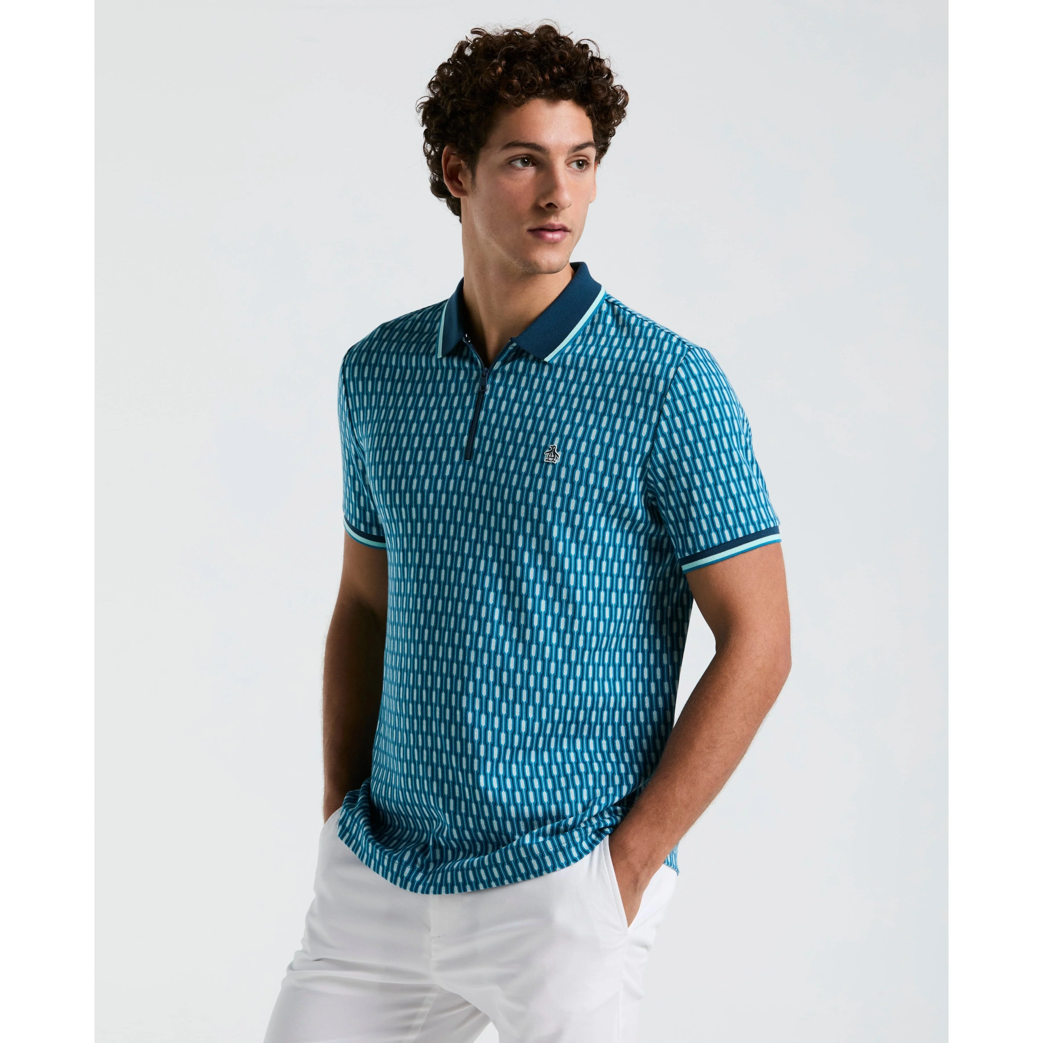 Tipped Jacquard Geo Polo