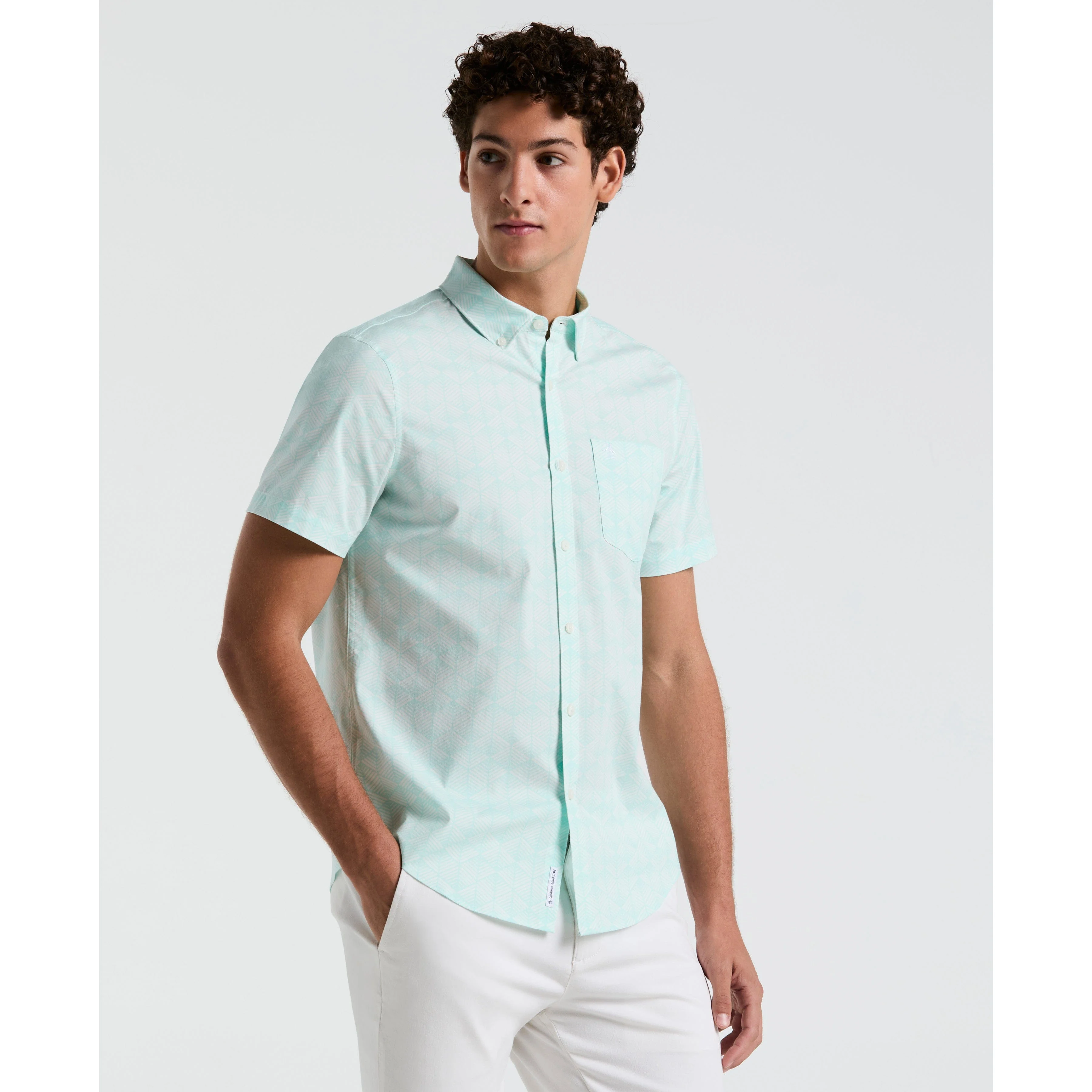 Linen Blend Button-Down Shirt