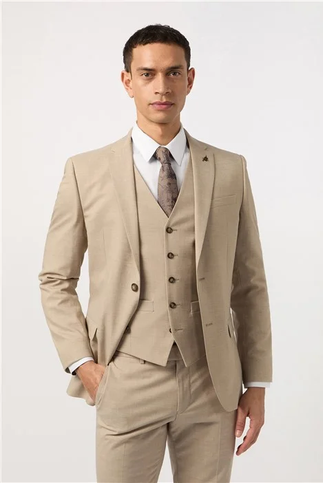 Antique Rogue Slim Fit Sand Beige Men's Suit Jacket