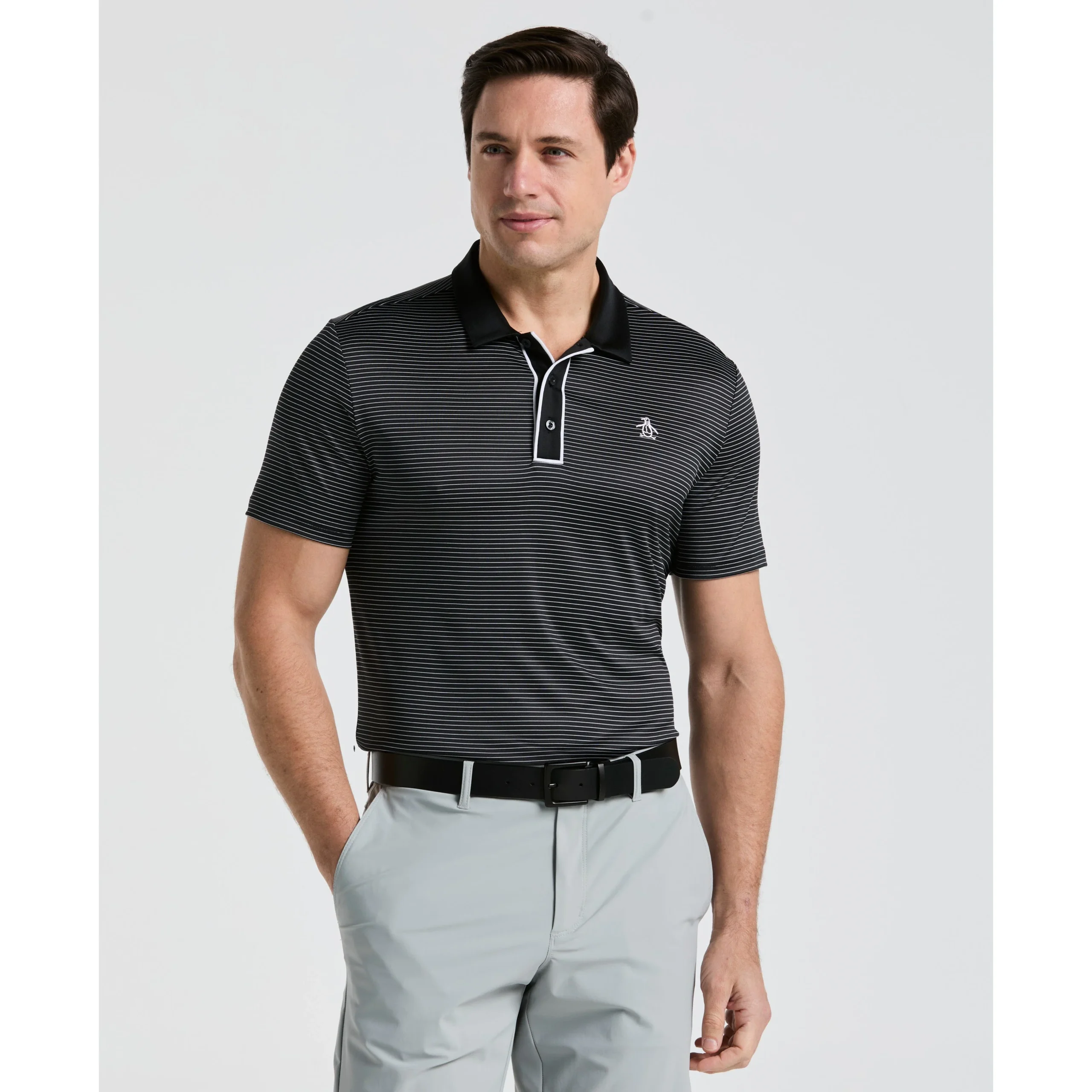 Short Sleeve Stripe Golf Polo