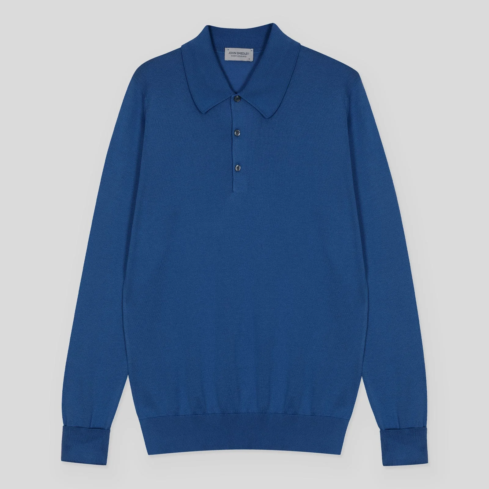 John Smedley - Men's - Finchley Shirt Pacific, M - Sea Island Cotton Fashioned Collar Polo Shirt Pacific - M
