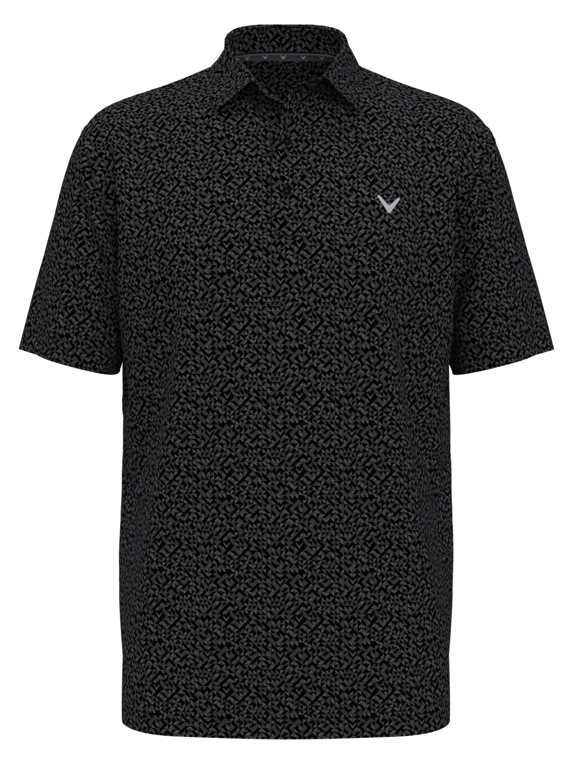 Mens Linear Chevron Print Golf Polo