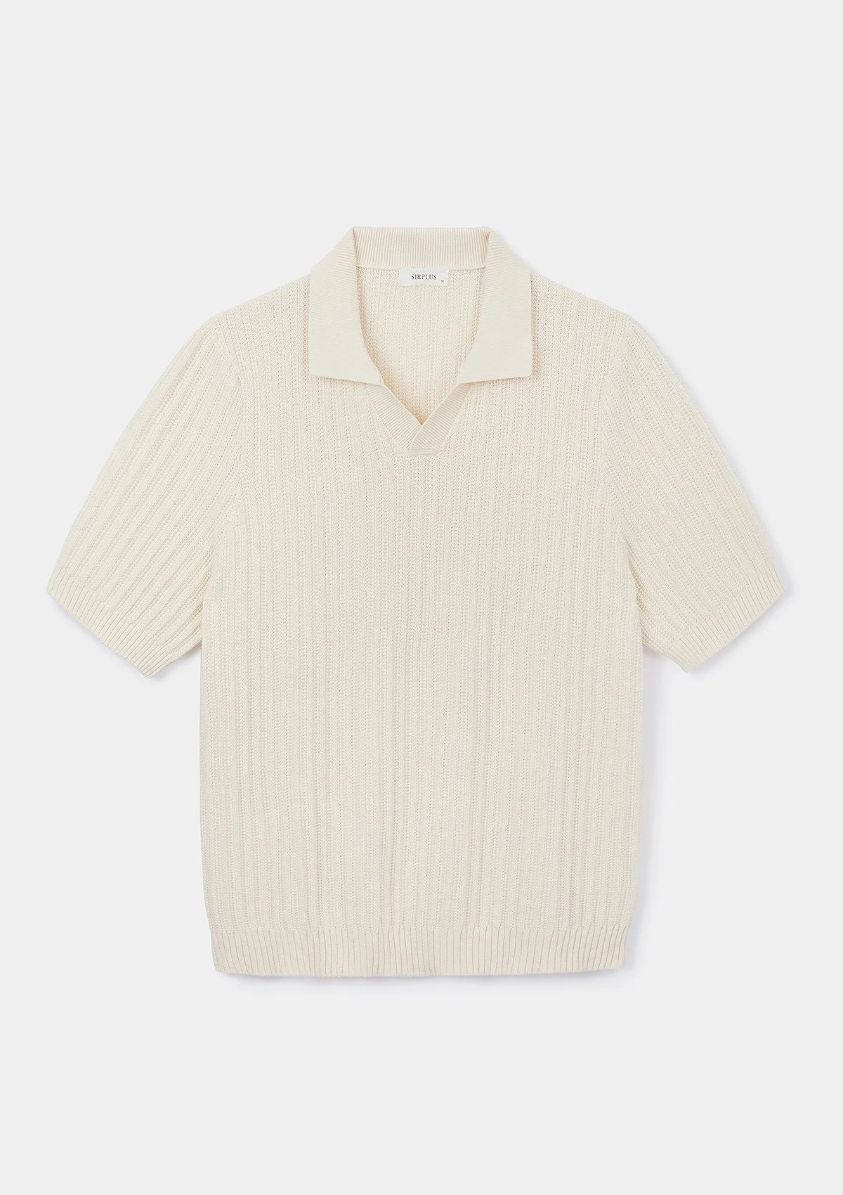 Cream Textured Rib Resort Polo