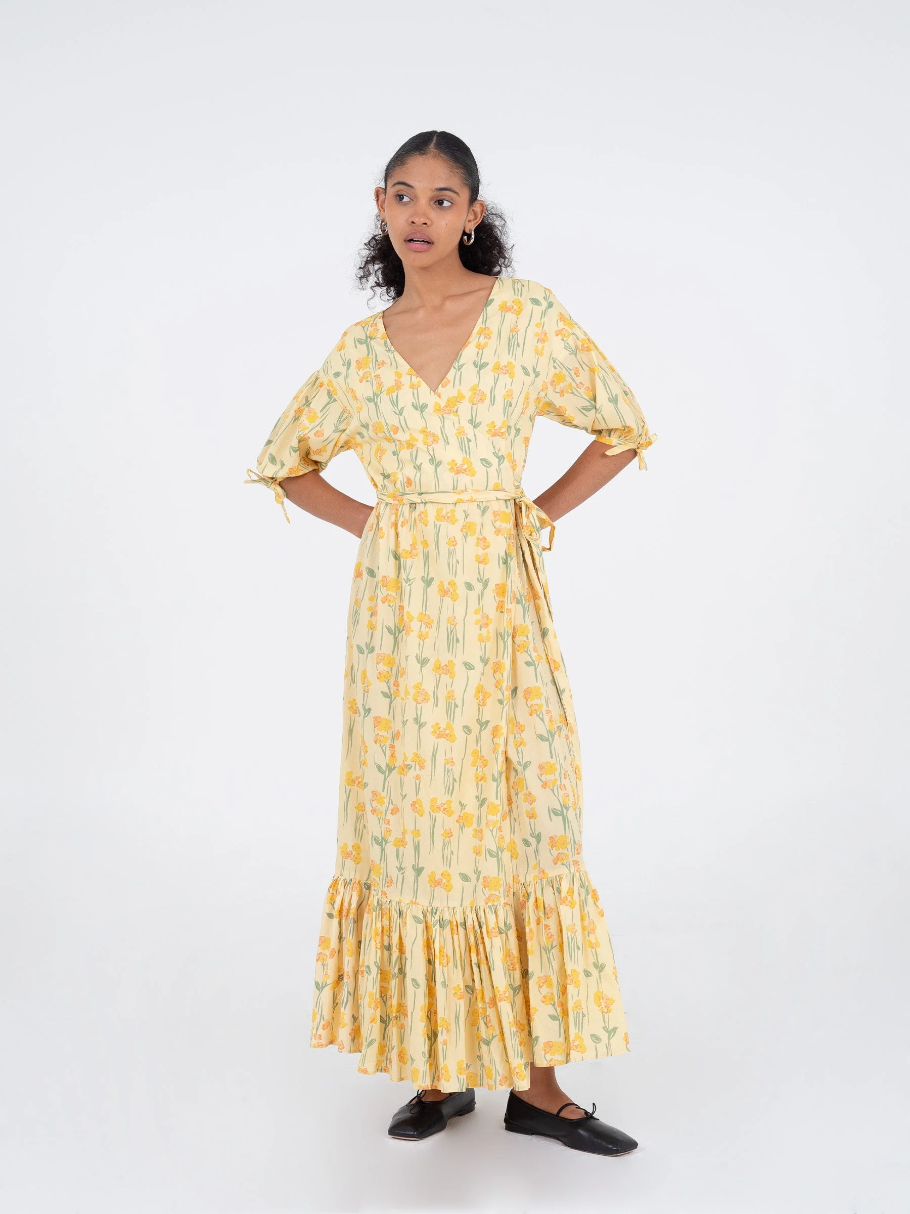 Iris Yellow Floral Print Dress