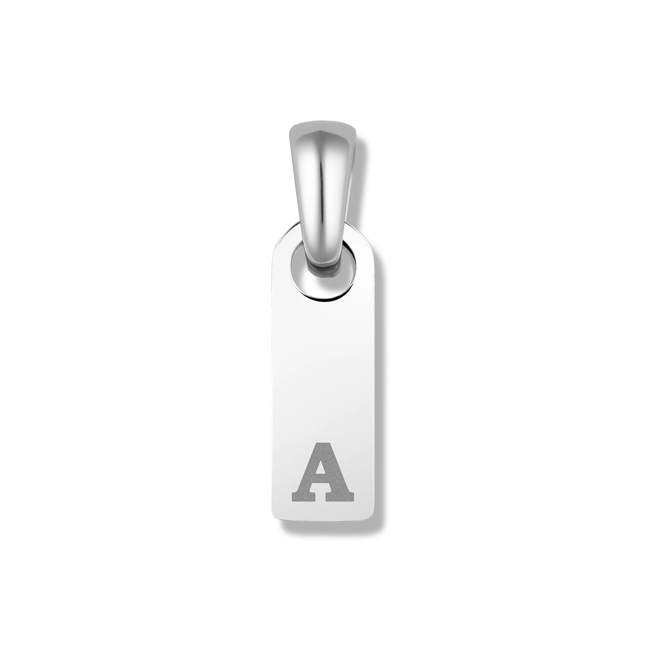 Initial Tag Pendant - Silver