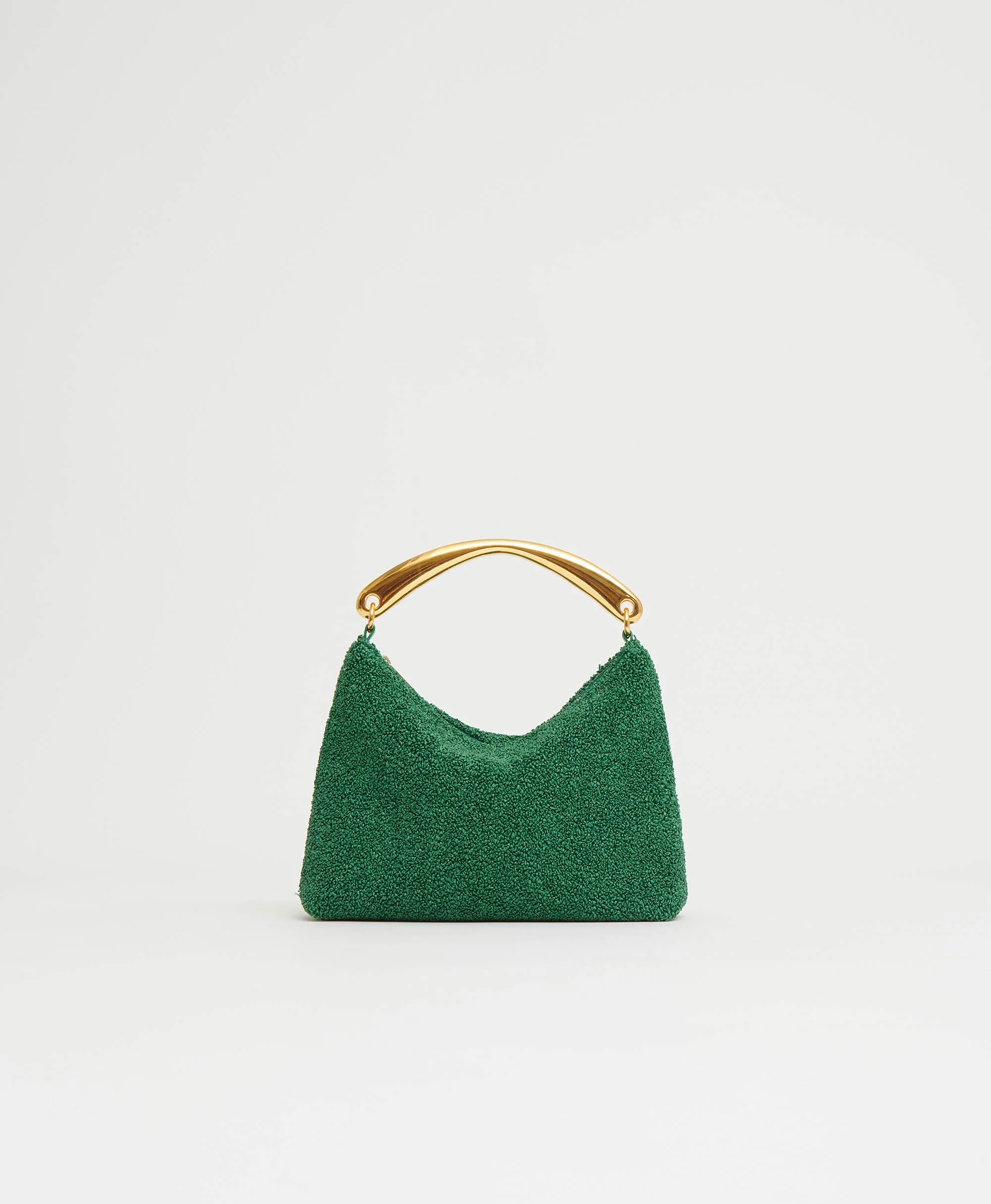 Metal Handle Hera - Leaf Textured Raffia