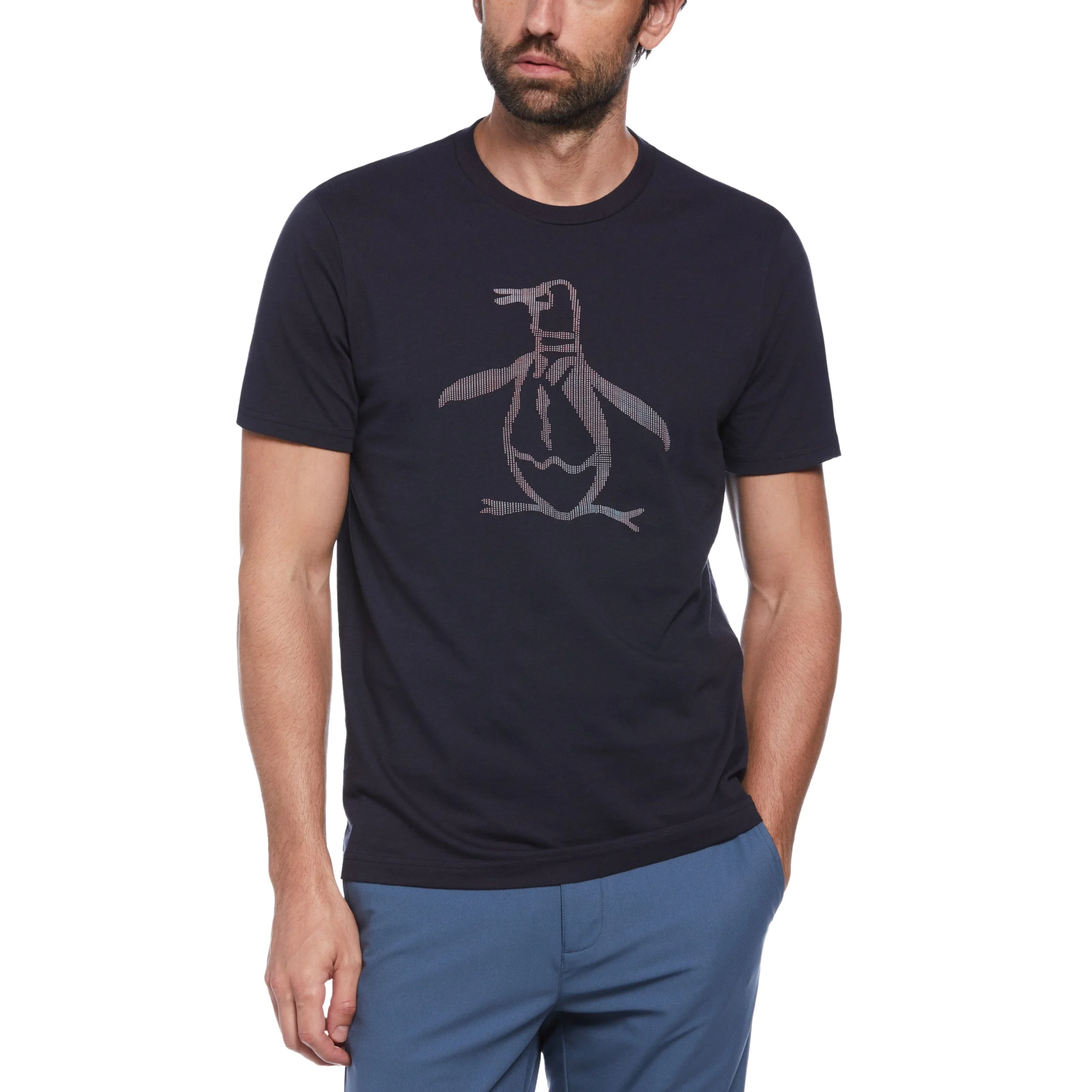 3D Dot Penguin Jersey Graphic Tee