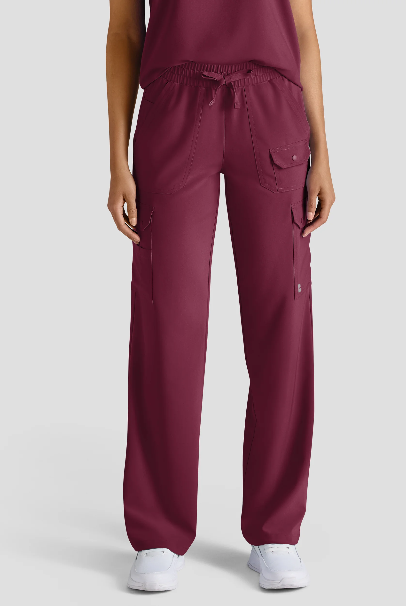 Easy Stretch Ayo Women's 10-Pocket Cargo Scrub Pants - Size M - Wine