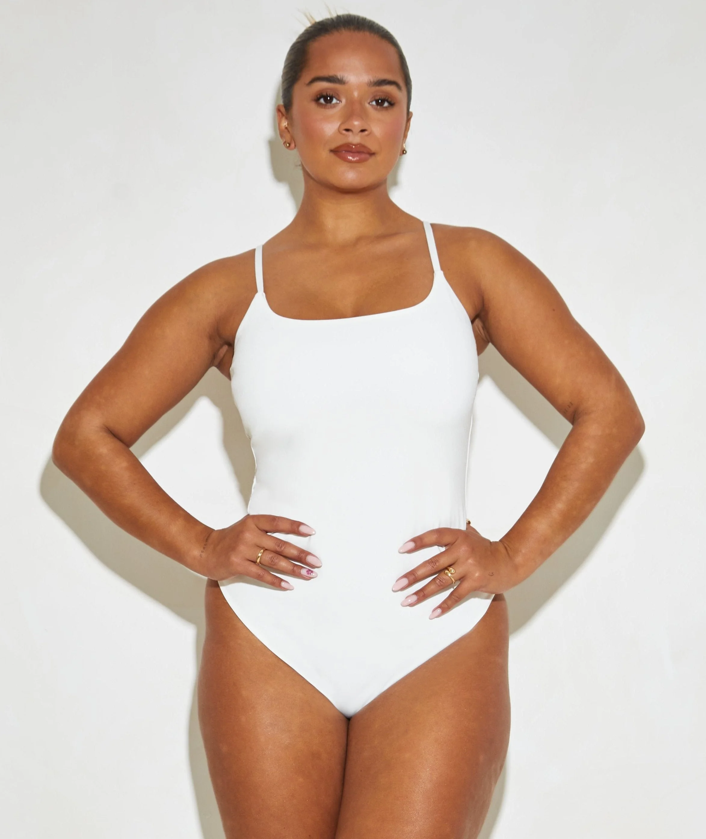 Strappy Cami 'Sonny' Adjustable Bodysuit - Coconut